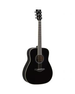 FG-TA TransAcoustic Acoustic-Electric Guitar - Black - Angle