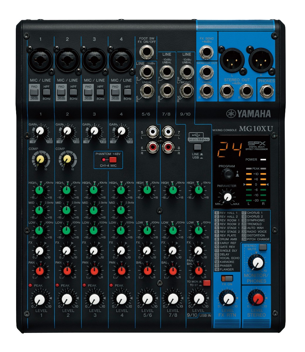 MG10XU 10-Channel Mixer with USB and Effects