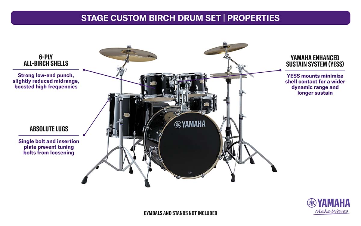 Stage Custom na Birch 5-Piece Shell PackStage Custom na Birch 5-Piece Shell Pack  