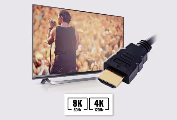 Image of TV and HDMI cable.