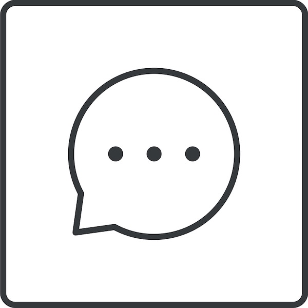 Icon of a dialogue bubble with 3 dots.