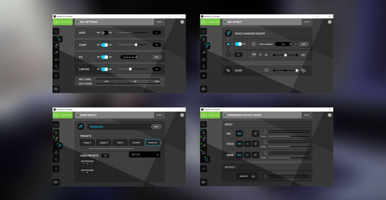 Screenshots of the ZG controller app.