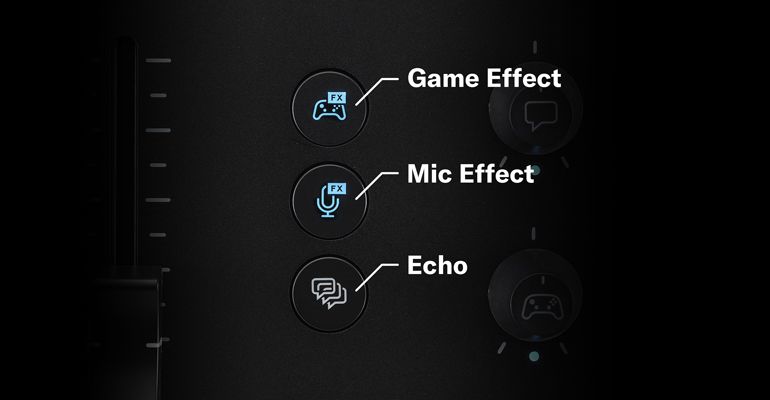 Mic effect buttons.